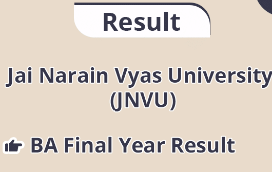 JNVU University BA Final Year Result 2021 