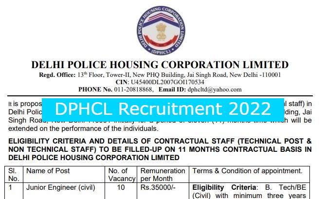 DPHCL Recruitment 2022