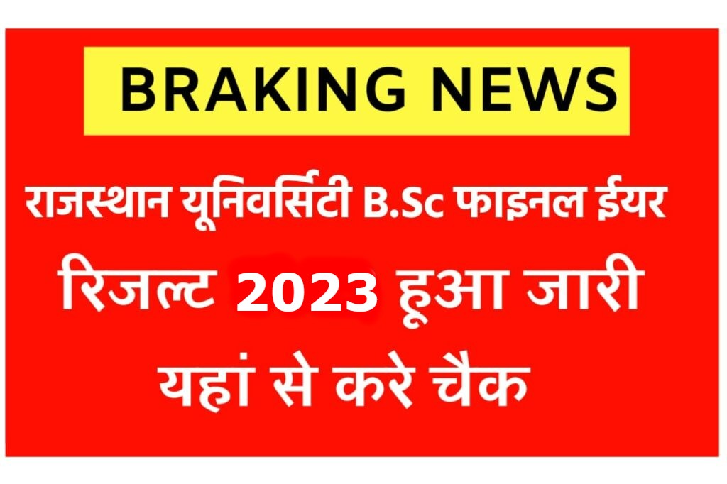 Rajasthan University BSc Final Year Result 2023